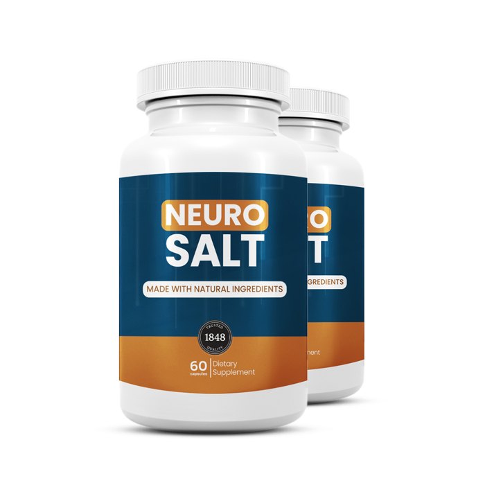 Two bottles of NeuroSalt nerve support capsules