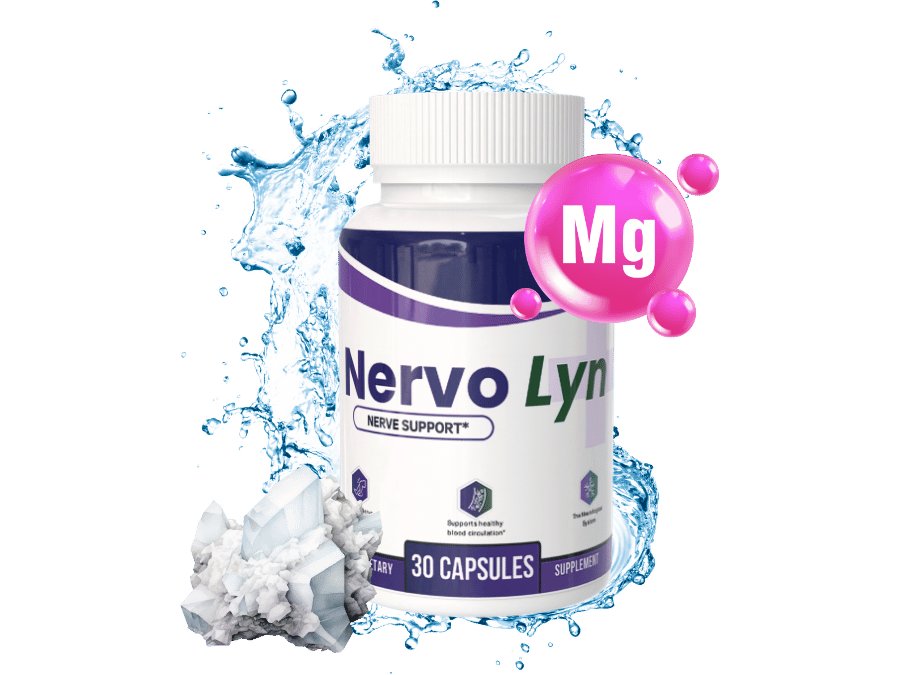 A bottle of NervoLyn nerve support capsules