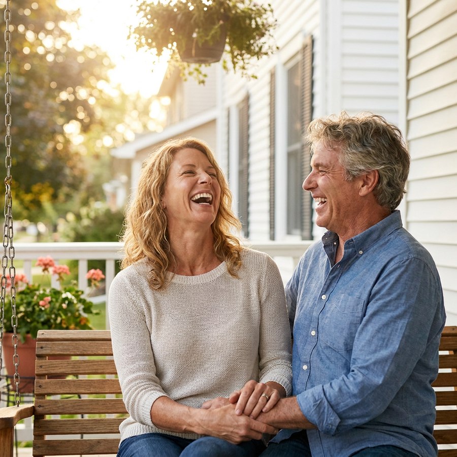 Denise and Tom on the porch